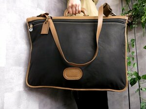 ●超美品●LOEWE ロエベ●メンズ●アナグラム●ナッパ レザー 本革●2way ガーメントケース●マットブラック ブラウン●大容量●Js44299