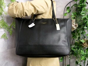 ●未使用 保管品●COACH コーチ●23576●サフィアーノ レザー 本革●トート バッグ●黒●ゴールド金具●肩掛け●A4 収納 書類●Js44188