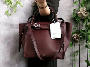 ●超美品●CELINE セリーヌ●ビッグバッグ●スモール●2ハンドル●カーフ レザー 本革●ショルダー ハンド バッグ●バーガンディ●Js44405