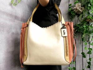 ●超美品●COACH●ハーモニー●ホーボー●クラブタン ナチュラルペブル スエード レザー 本革●ハンド バッグ●ベージュ ピンク●Js44557