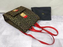 ●超美品●FENDI フェンディ●ひょう柄●ナイロン エピ カーフ レザー 本革●リュックサック●赤 黒 茶系●G金具●ヴィンテージ●Js43552_画像4