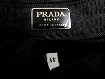 ●美品●PRADA プラダ●ロゴ刺繍●プラスチックチェーン●ポコノ ナイロン●ショルダー バッグ●黒●肩掛け●B5 収納 書類 かばん●Js44600_画像7