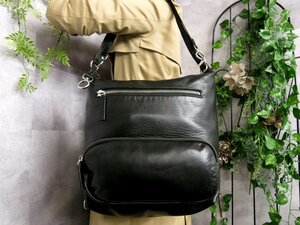 ●超美品●MARNI マルニ●ナッパ レザー 本革●2way リュックサック ショルダー バッグ●黒●シルバー金具●A4 収納●書類 かばん●Js44605