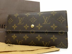 ◆超美品◆LOUIS VUITTON ルイ・ヴィトン◆モノグラム ポルトトレゾール・インターナショナル◆PVC カーフ レザー 本革◆長財布◆茶◆A4098