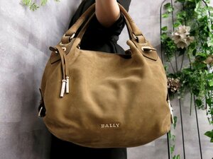 ●超美品●BALLY バリー●ロゴ金具●スエード レザー 本革●ハンド バッグ●モカブラウン●G金具●腕掛け●A4 収納●書類 かばん●Js44771