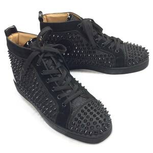 Christian Louboutin/クリスチャン ルブタン PARIS Louis Spikes スパイクスタッズ レースアップ ハイカットシューズ スニーカー41=26.5cm