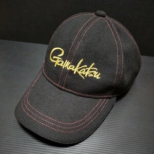● がまかつ「Gamakatsu　キャップ」刺繍 帽子　釣り　フィッシング　黒　赤ライン