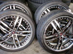 AME　SHALLEN　18×7.5と18×8　PCD114.3　+48+45★深溝タイヤ　225/35R18　4本