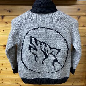 【新品/難あり】相場約7.8万円 カナディアンセーターカンパニー CANADIAN SWEATER カウチンセーター カナダ製 手編み 遠吠えする狼 XL