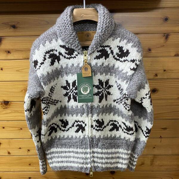 【新品】相場約7.8万円 カナディアンセーターカンパニー CANADIAN SWEATER カウチンセーター カナダ製 ウール 手編み スノー＆クロス S