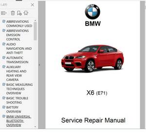 BMW X6 M E71 сервисная книжка книга по ремонту ремонт manual 