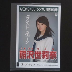 HKT48 生写真 AKB48 劇場盤 総選挙ポスター 翼はいらない 熊沢世莉奈