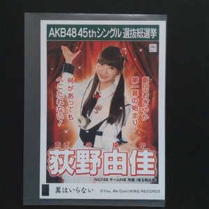 NGT48 生写真 AKB48 劇場盤 選挙ポスター 翼はいらない 荻野由佳