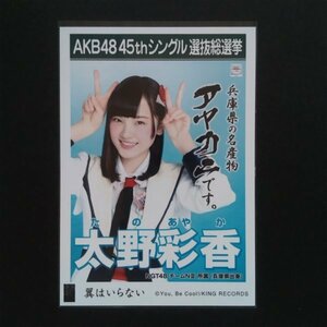 NGT48 生写真 AKB48 劇場盤 選挙ポスター 翼はいらない 太野彩香