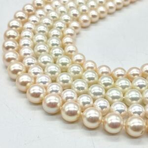 大珠入り!!■アコヤ本真珠アクセサリーパーツおまとめ■f 約142.0g 約7.0~7.5mm あこや パール pearl necklace jewelry parts DA0