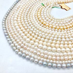 大珠入り!!■アコヤ本真珠アクセサリーパーツおまとめ■f 約326.0g 約3.0~8.0mm あこや ベビー パール pearl necklace jewelry parts DA0