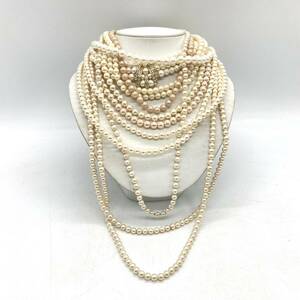 ■パールネックレス10点おまとめ■f約411g 真珠 pearl Pearl 貝パール アクセサリー accessory necklace ネックレス jewelry silver CE0