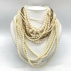 ■パールネックレス10点おまとめ■f約356g 真珠 pearl Pearl 貝パール アクセサリー accessory necklace ネックレス jewelry silver CE0