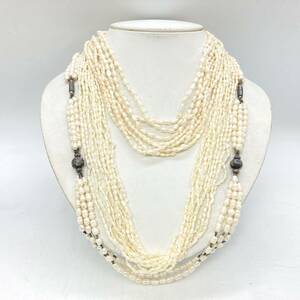 ■淡水パールネックレス5点おまとめ■f 約154g 真珠 ケシ バロック ベビー pearl Pearl necklace jewelry silver DA0