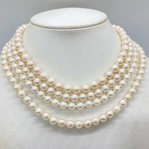 「アコヤ本真珠ネックレス4点おまとめ」f約149.5g 真珠 ケシバロック パール pearl necklace accessory jewelry DA0