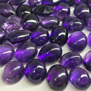 大量!!［アメシストおまとめ］m 約300ct 重量約60g アメジスト ルース 裸石 宝石 ジュエリー カボション jewerly amethyst 紫水晶 