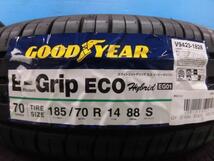 ノート カローラアクシオ 中古 エクシーダ 14インチ ホイール 新品 グッドイヤー E-Grip EG01 185/70R14 4本セット 夏タイヤ サマー_画像6