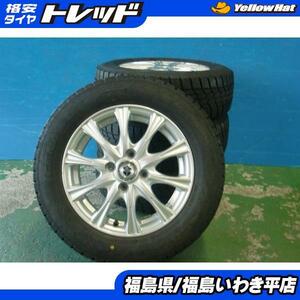 ★福島いわき★ 中古の冬タイヤ・ホイールセット ジョーカーショット 14x5.5J グッドイヤー アイスナビ6 185/65R14 2020年製 モビリオ 等