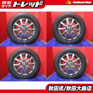 限定1台! MANARAY SPORT 12 4.0 +42 4H100 中古 + BS K370 145/80R12 23年製造 新品 4本セット N-VAN エブリィバン 等に