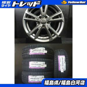 新品 冬タイヤ 205/55R16 23年製 ネクセン WINGUARD ice2 中古 美品 ユーロテック ガヤ ソリ 6.5J-16 5H 108 +45 セット ボルボ 白河