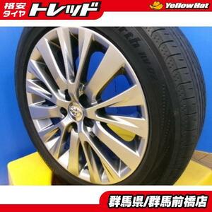 20 30系 アルファード ヴェルファイア 中古 純正アルミ 18インチ 7.5J +45 ハイグロス ヨコハマ RV02 235/50R18 1台分 SET