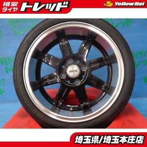 ムーヴ ワゴンR スペーシア 中古 社外 DOS 16インチ ホイール 5.5j 4H100 +48 新品 ウィンラン R330 165/50R16 4本セット 夏タイヤ