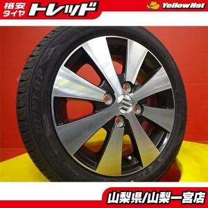 パレット セルボ ルークス 165/55R14 夏タイヤセット 【中古】スズキ純正 14X4.5+50 4H100 【新品】2023年製 ダンロップ エナセーブEC204 1