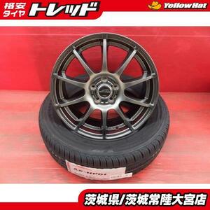 新品夏タイヤ 中古ホイールセット 23年製 アロースピード AS-HP01 205/60R16 シュナイダー 16インチ 6.5J+48 5H100 レガシィなどに