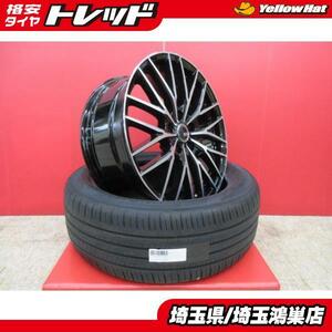 VENES FS01 18x7.5J+48 5H-114.3 新品4本＆DL ENASAVE EC300+ 215/50R18 22年製造 中古4本セット CX-3 SX4 S-CROSS 等に 鴻巣