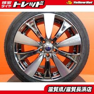 クラウン プリウスα 中古 RAYS VERSUS 18インチ 新品 アロースピード AS-S01 225/45R18 2022年製 4本セット 夏タイヤ カムリ マークX