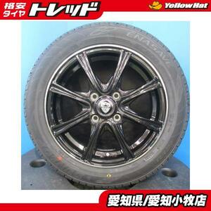 【送料無料】サマータイヤ 中古 ダンロップ DUNLOP ENASAVE EC204 【155/65R14 75S】美品ホイールセット N-BOX ワゴンR ムーヴ などに！