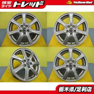 ライズ ハイブリッド 中古 4本 社外 アルミ 16インチ 6J ET42 5H-100 YFC Millous RE ロッキー ハイブリッド ラクティス NCP120 足利