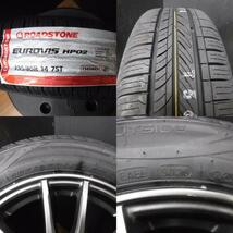 即決 送料無料 新品 サマータイヤ ROADSTONE EUROVIS HP02 155/65R14 75T 中古アルミ 14インチ 4穴 100 ガンメタ 4本セット N-BOX スペーシ_画像2