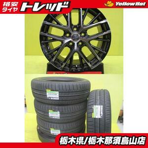 C-HR オデッセイ 新品夏セット 215/60R17 ダンロップ RV505 2023年製 スマック レヴィラ 7.0J 17 5/114.3 +48 ブラックポリッシュ