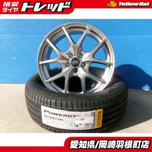 中古アルミ 新品タイヤ 夏 ピレリ POWERGY パワジー 225/60R17 + 共豊 シュナイダー 17インチ 7J+48 5H100 XV 岡崎