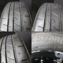 送料無料 中古 夏タイヤ ブリヂストン プレイズ 165/60R15 日本製 新品アルミ 15インチ 5.0J +45 4穴 100 ブラックポリッシュ 4本セット ハ_画像5