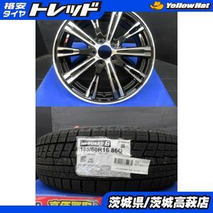 185/60R16 ヨコハマ アイスガード IG60 ニューレイトン BLEST Bahnsport Type525 6J-16 +45 5H100 ４本セット 中古＆新品 冬用 高萩 ラクテ