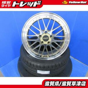 マツダ NCEC ロードスター 4本 ゴールド 金 メッシュ 17インチ5H 5穴 PCD 114.3 新品 205/45R17 夏用 夏タイヤアルミホイールセット