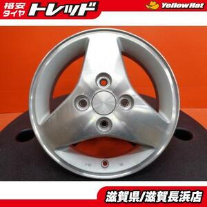 中古ホイール 4本 スズキ CT系 ワゴンR純正 13インチ 4.0J +45 4H-100 ハブ54mm 3本スポーク アルミホイール