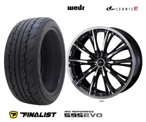 取寄せ品 WEDS レオニスRT PB 7.5J+48 5H-114.3 FINALIST 595EVO 22年 225/40R19インチ RP6～系 ステップワゴン C28 セレナ ジューク