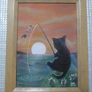 Art hand Auction 【匿名配送】絵画 ｢今夜の晩御飯｣ 2Lサイズ額つき｡, 美術品, 絵画, パステル画, クレヨン画