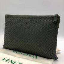 1円【極美品・鑑定済】BOTTEGA VENETA ボッテガヴェネタ クラッチバッグ セカンドバッグ イントレチャート 黒 ブラック レザー メンズ_画像3