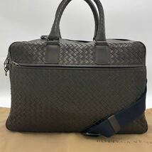 1円【極美品・鑑定済み】BOTTEGA VENETA ボッテガヴェネタ 2wayビジネスバッグ ブリーフケース ショルダーバッグ イントレチャート 大容量 _画像1