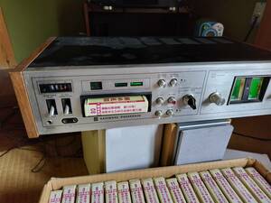 【希少】8トラ オーディオ高級デッキPANASONIC 4CH / 2CH 8TRACK RECORDER RS-855U　カラオケテープ２８本付属
