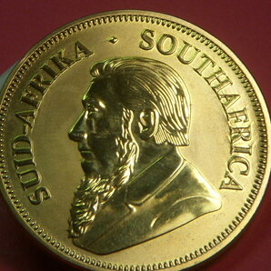 おたから クルーガーランド金貨 Krugerrand ２０２１年発行の金貨（金メッキ）南アフリカ 参考美品 ケース無しの画像3